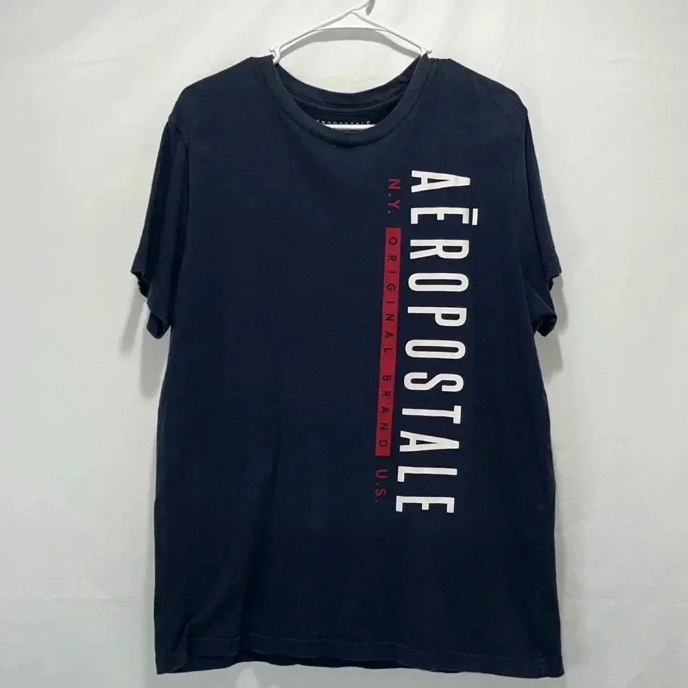 Imperfect Aeropostale Tshirt‎ medium large aero tshirt blue red faded